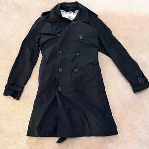 Burberry black mid length trench coat